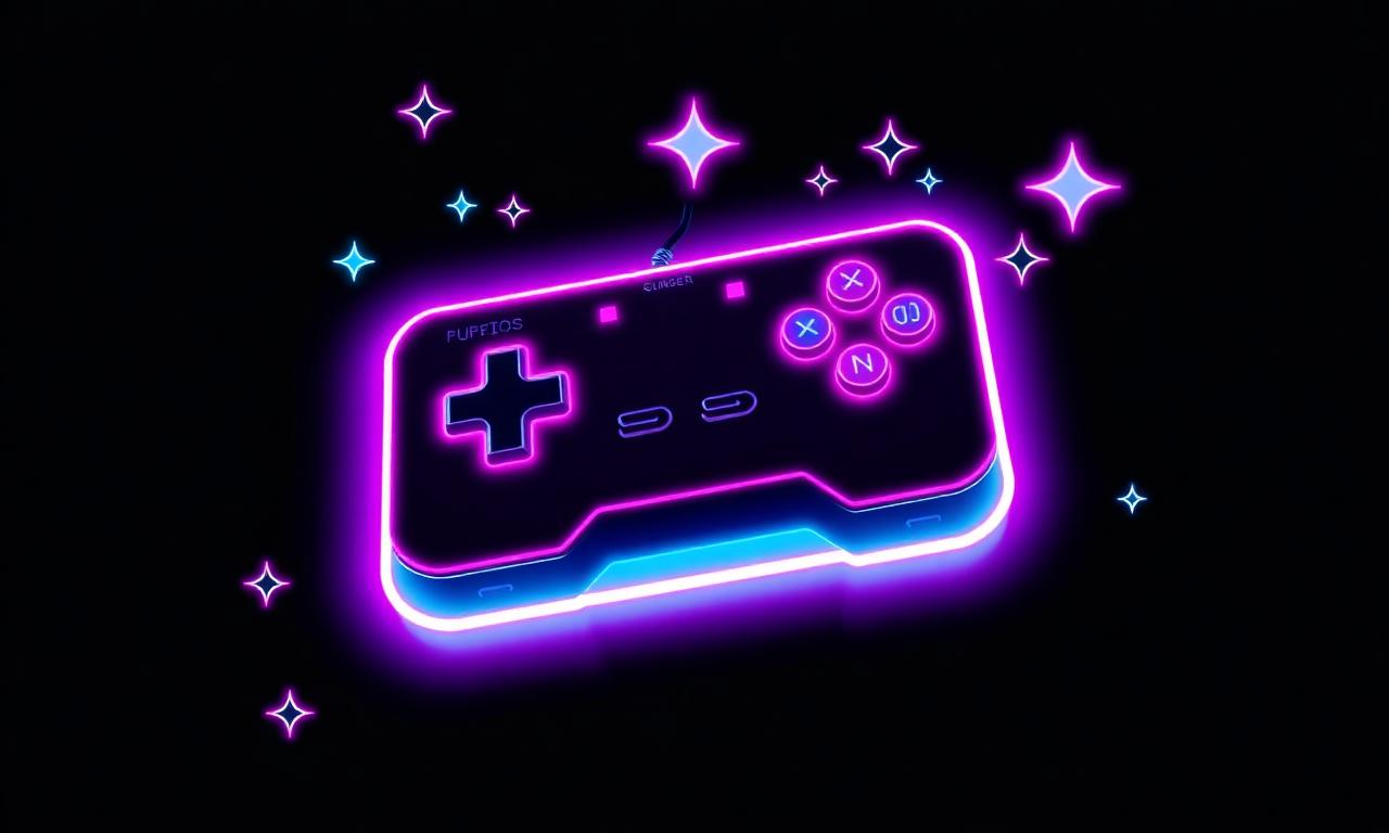 Manette rétro néon